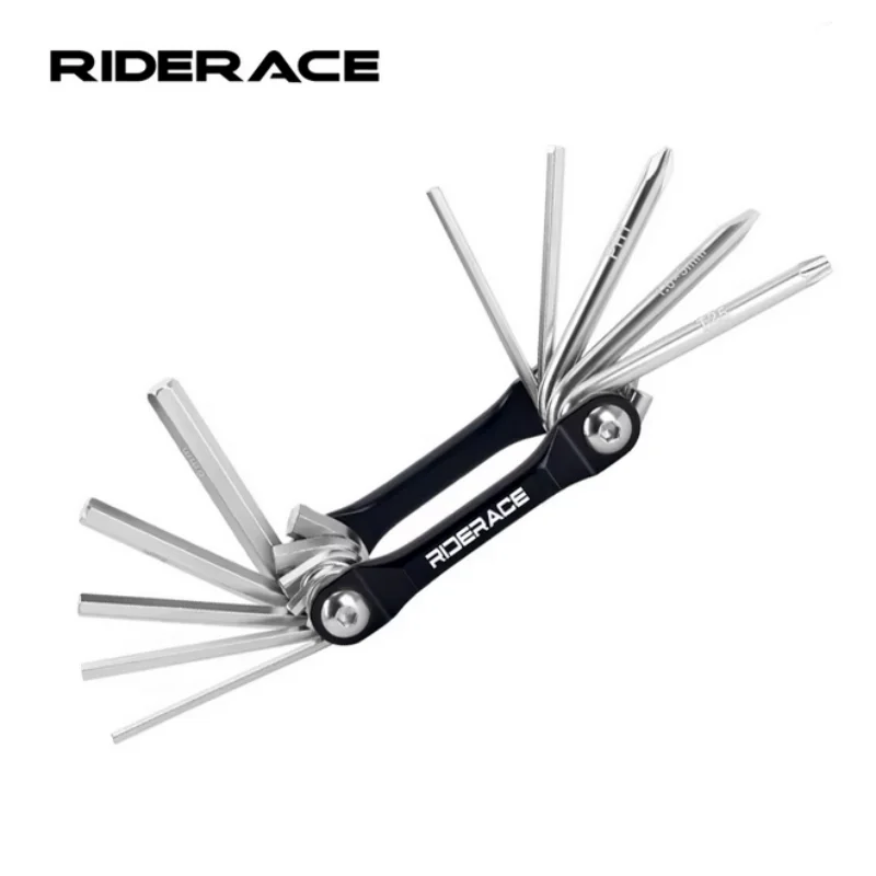 RIDERACE Fahrrad-Multitool-Set Tragbarer Stahl-Inbusschlüssel Schraubendreher Multifunktions-Fahrrad-Reparaturset Faltbare Metrische Werkzeuge