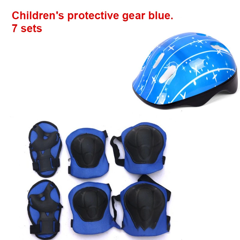 7PCS Kid Protective Gear Set Knee Wrist Guard Elbow Pads Bicycle Skateboard Ice Skating Roller Knee Protector Guard Sport Safety