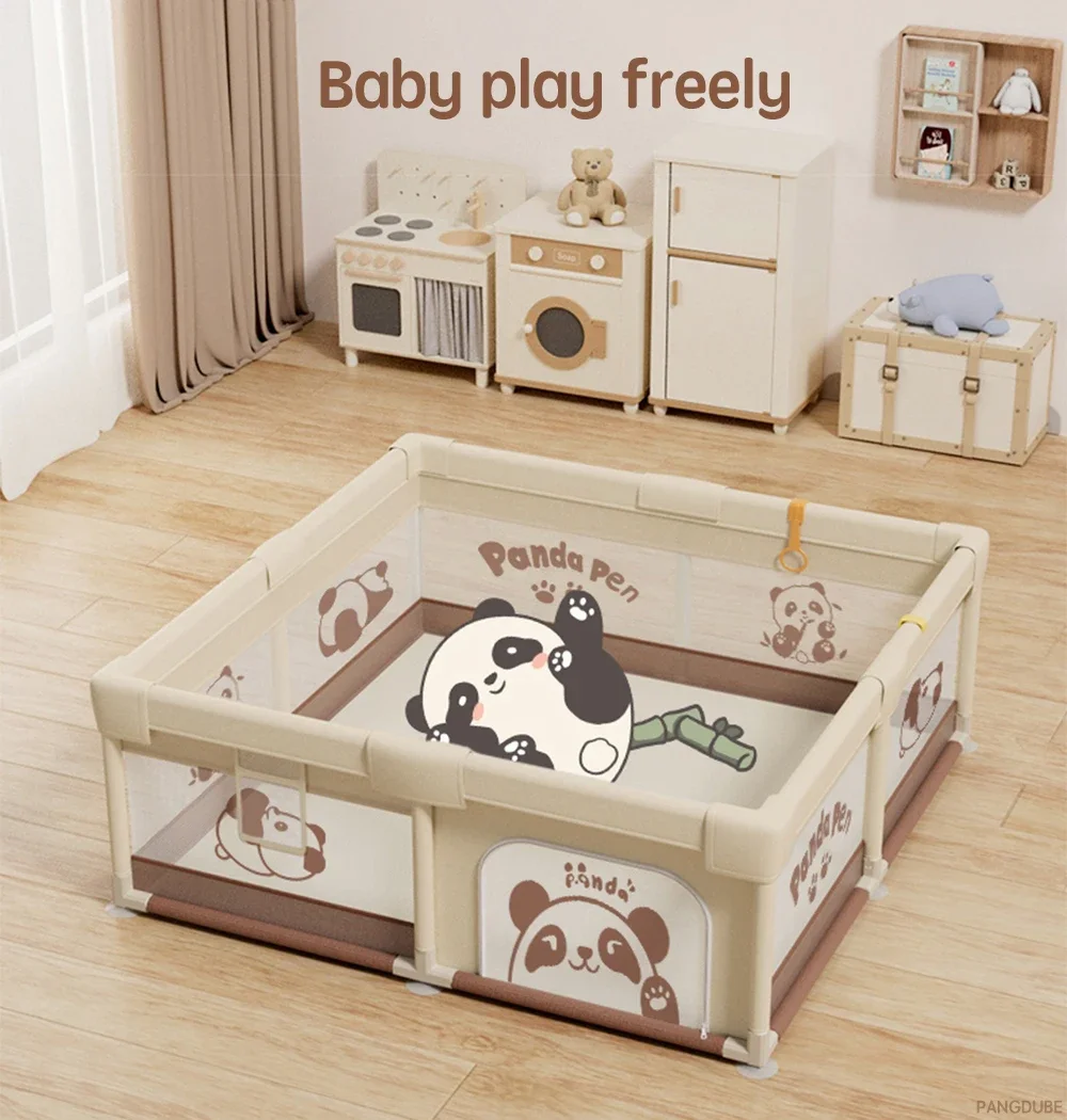 4-Size Foldable Panda Baby Playpen Portable Kids Activity Gym Fence Safety Playground Indoor Outdoor Garden Yard