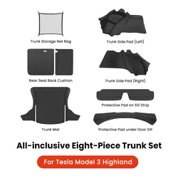 YZ For Tesla Model 3 Highland 2024-2026 Foot Mat Leather Double-Layer Full Surround Car Floor Pad Protect Interior