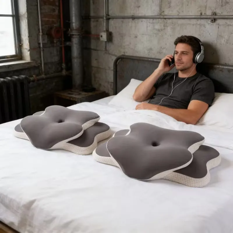 

Memory Foam Pillows for Side Sleepers Butterfly Shaped Neck Pillows Relaxing Cervical Pain Relief Contour Ergonomic Orthopedic