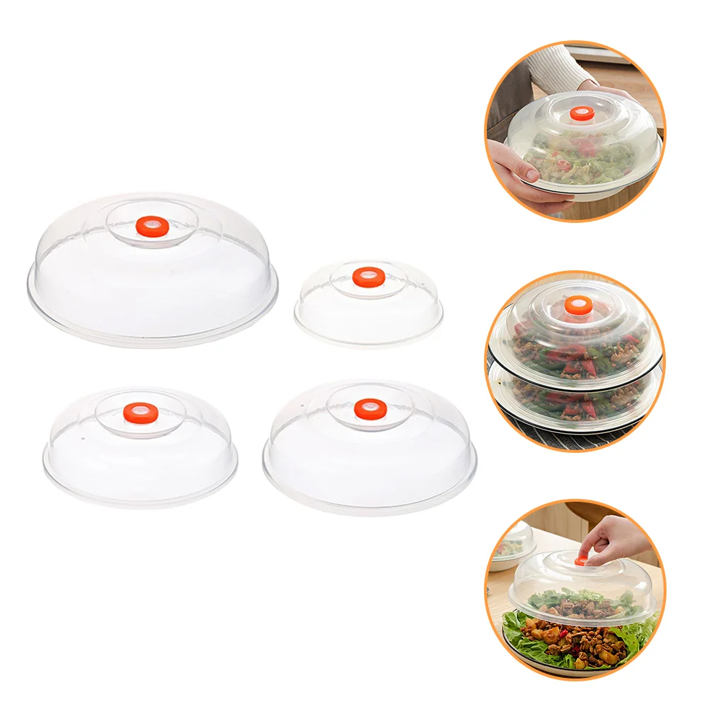 

4 Pcs Splash Cover Microwave Covers Splatter Plate Guard Clear Plates