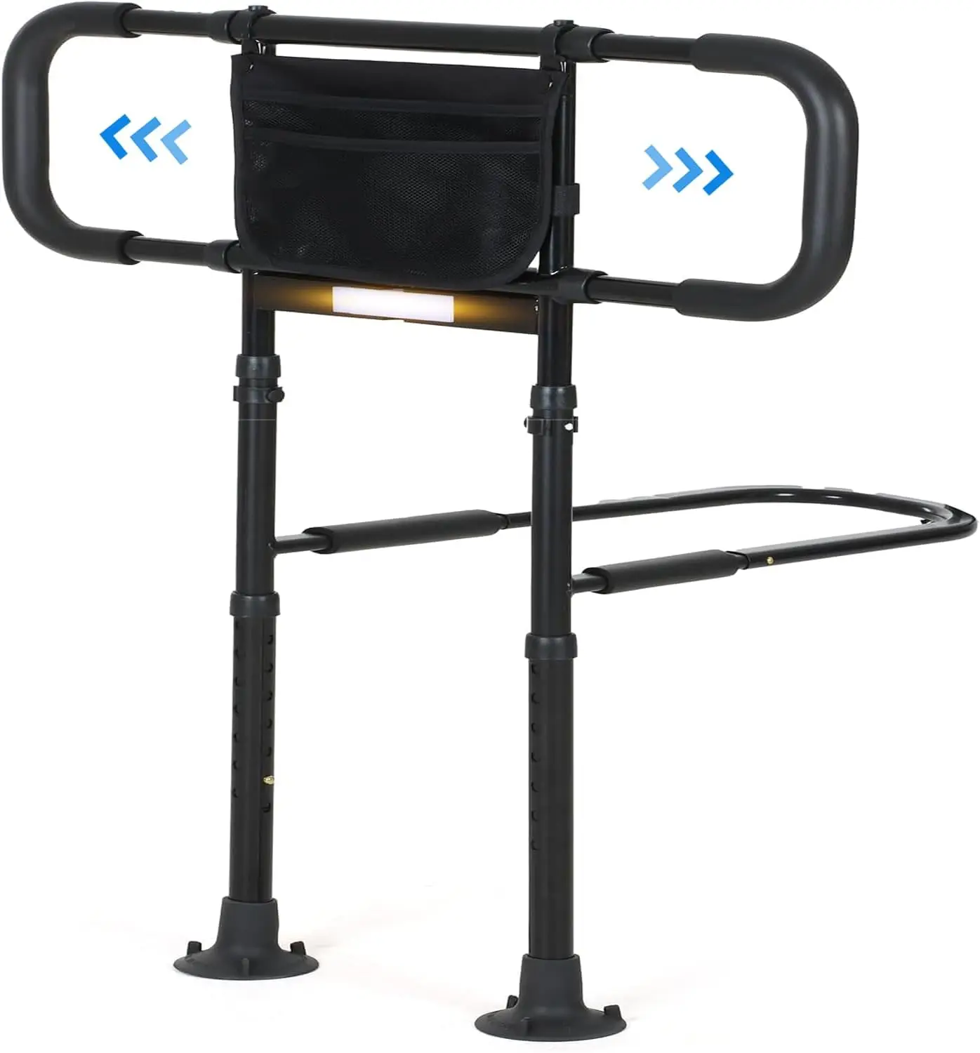 

Elderly Bed Safety Rails with Motion Sensor Light, Adjustable Height & Storage Pocket for King Queen Full Twin Beds