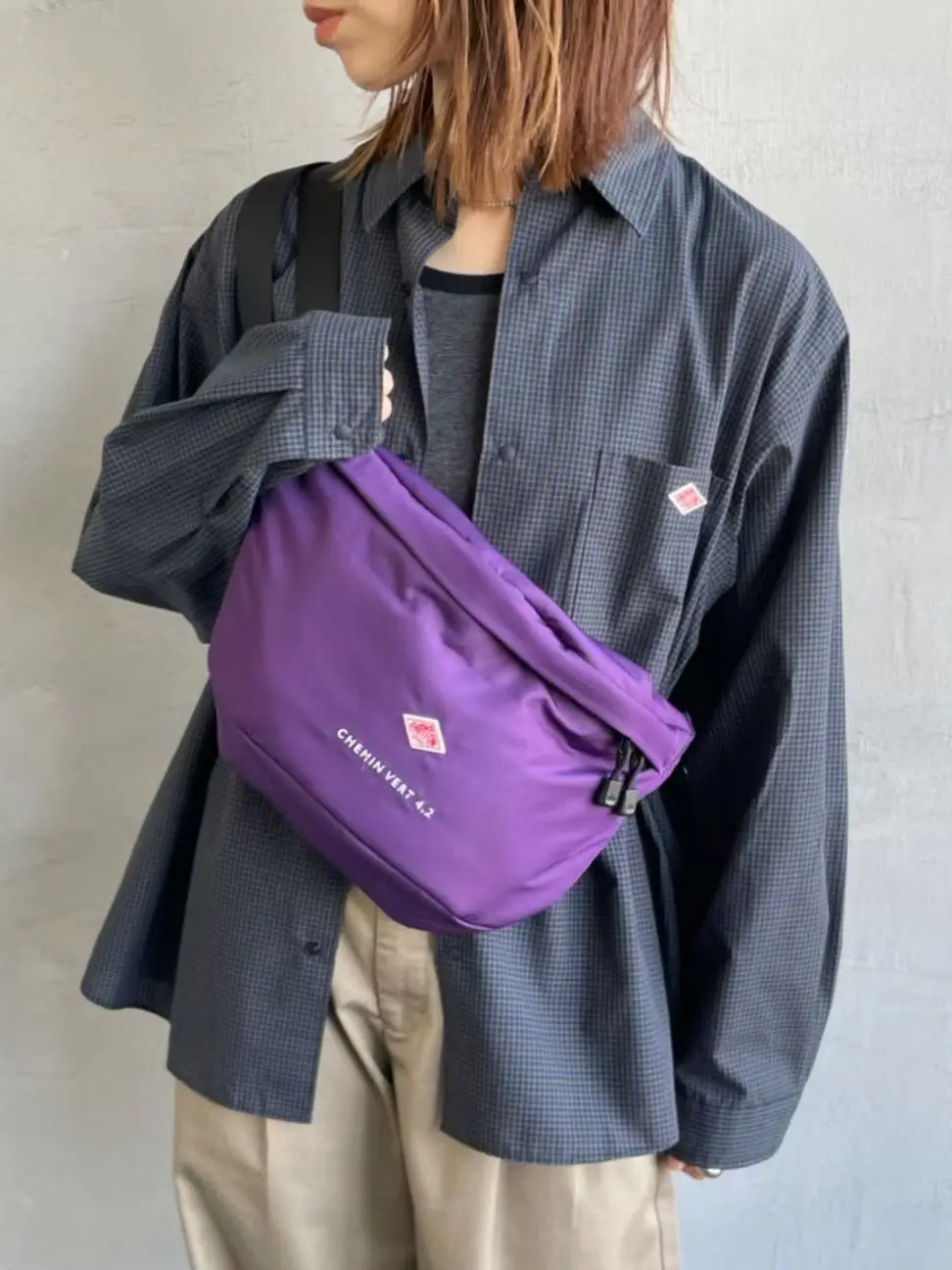 Fall Winter New Style Japanese Letter Embroidery Crossbody Bag Light Outdoor Work Cotton Single Shoulder Bag Retro Chest Bag
