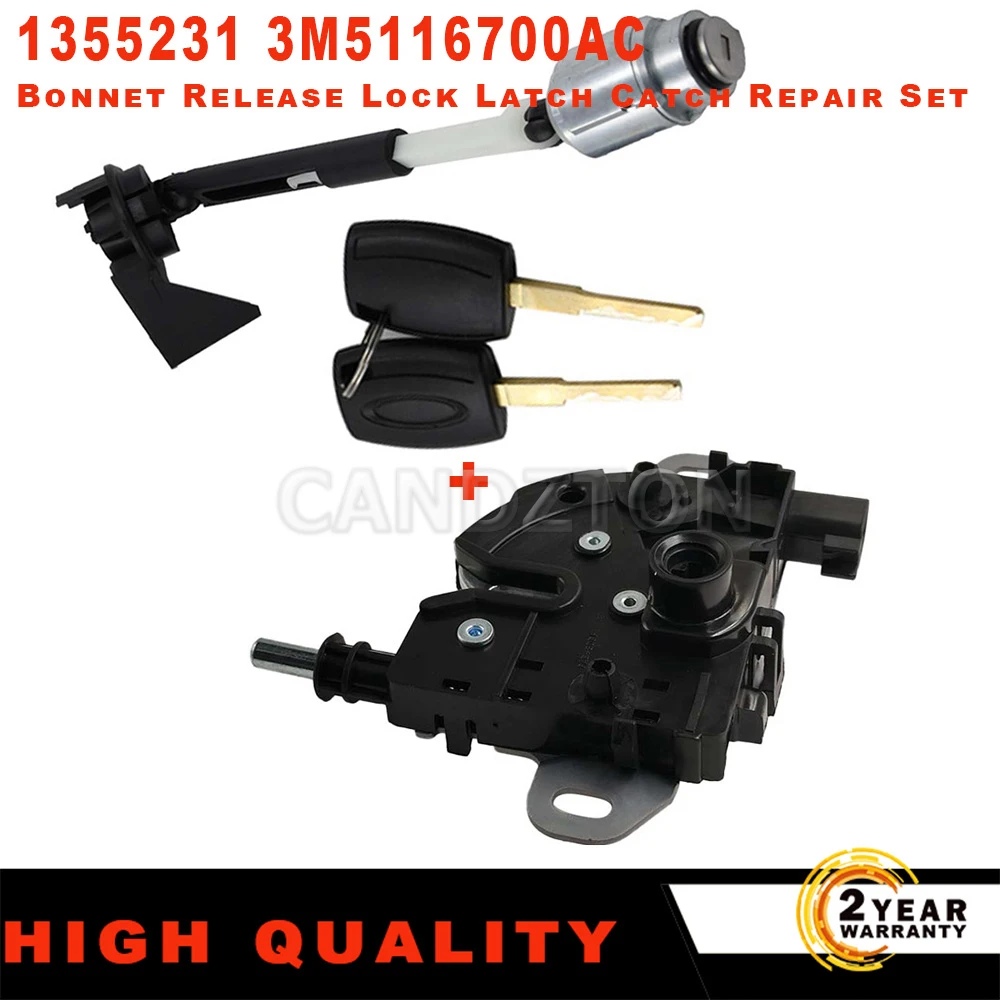 

1355231 Bonnet Hood Release Lock Assembled Repair Kit And Lock Latch Catch Block 3M51-16700-AC For Ford Focus MK2 2004-2012