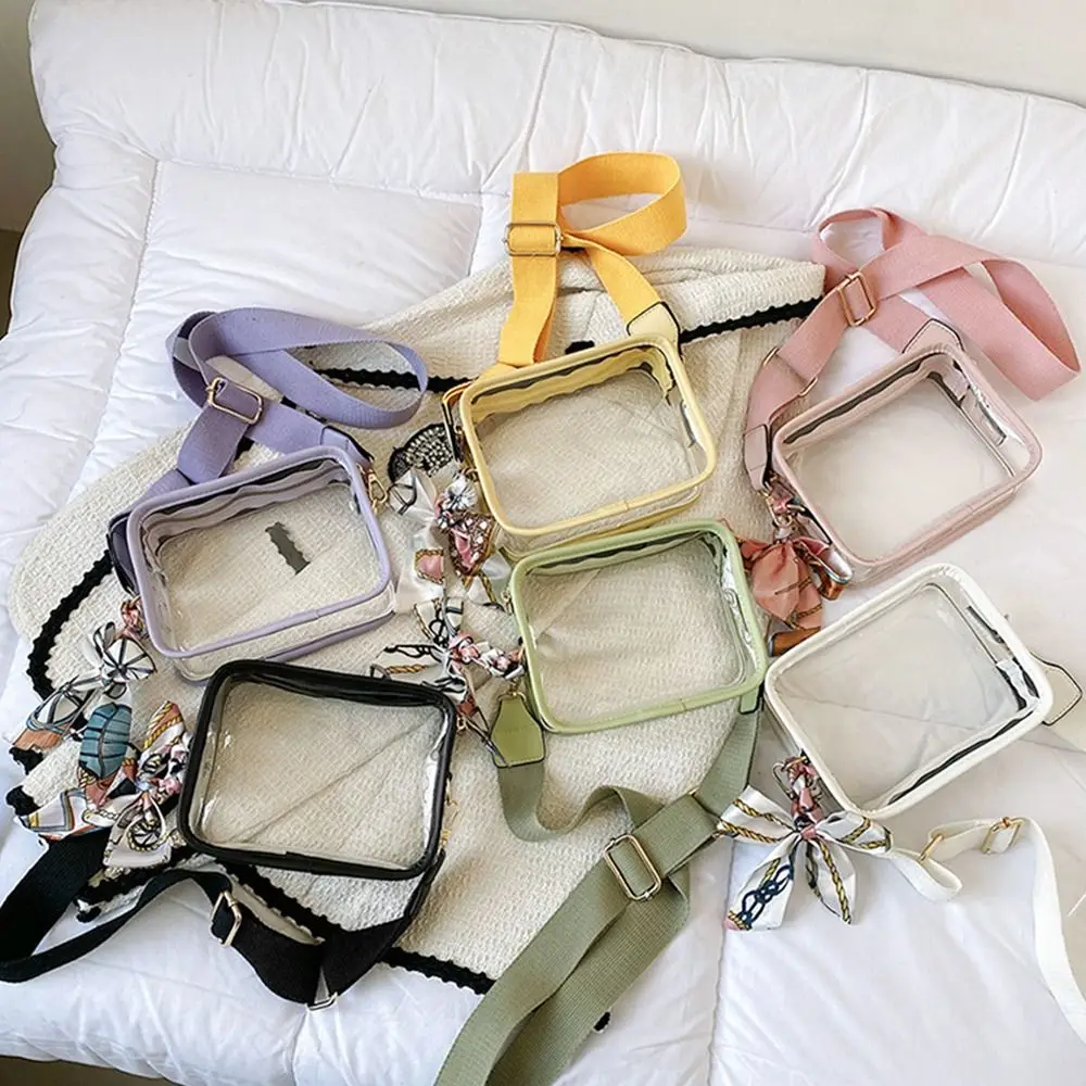 Transparent Crossbody Bag for Women Fashion Shoulder Messenger Bag Girls PVC Jelly Handbag