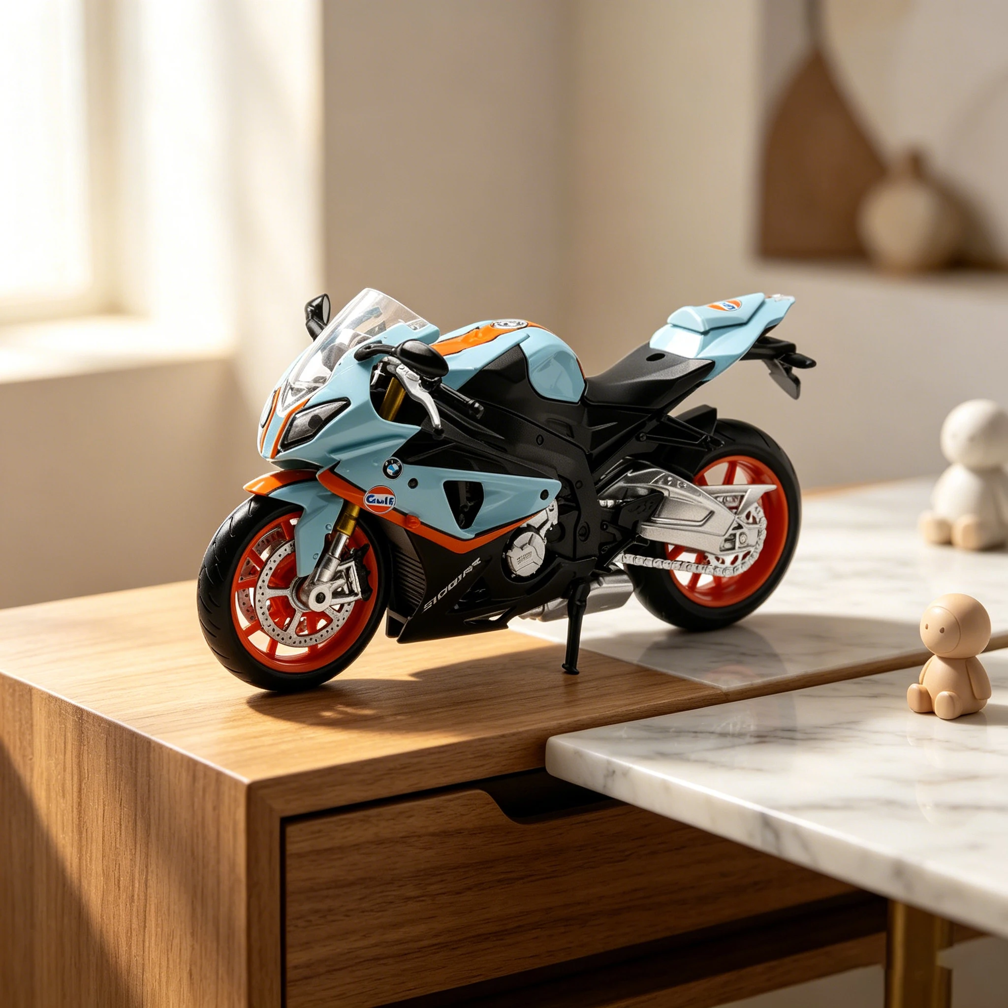 CCA 1:12 S1000RR Legierungs-Motorradmodell, Modellkollektionsornamente, simuliertes Kinderspielzeug, Geburtstagsgeschenke für Jungen