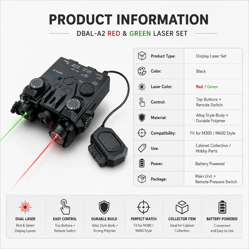 Easy Operate Responsive Control Switch DBAL-A2 Red Green Laser Complete Kit for M300 M600
