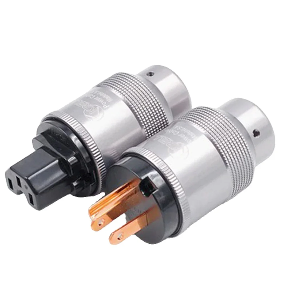 Krell aluminium legierung us stecker kupfer c13 iec stecker für diy hifi audio netz kabel