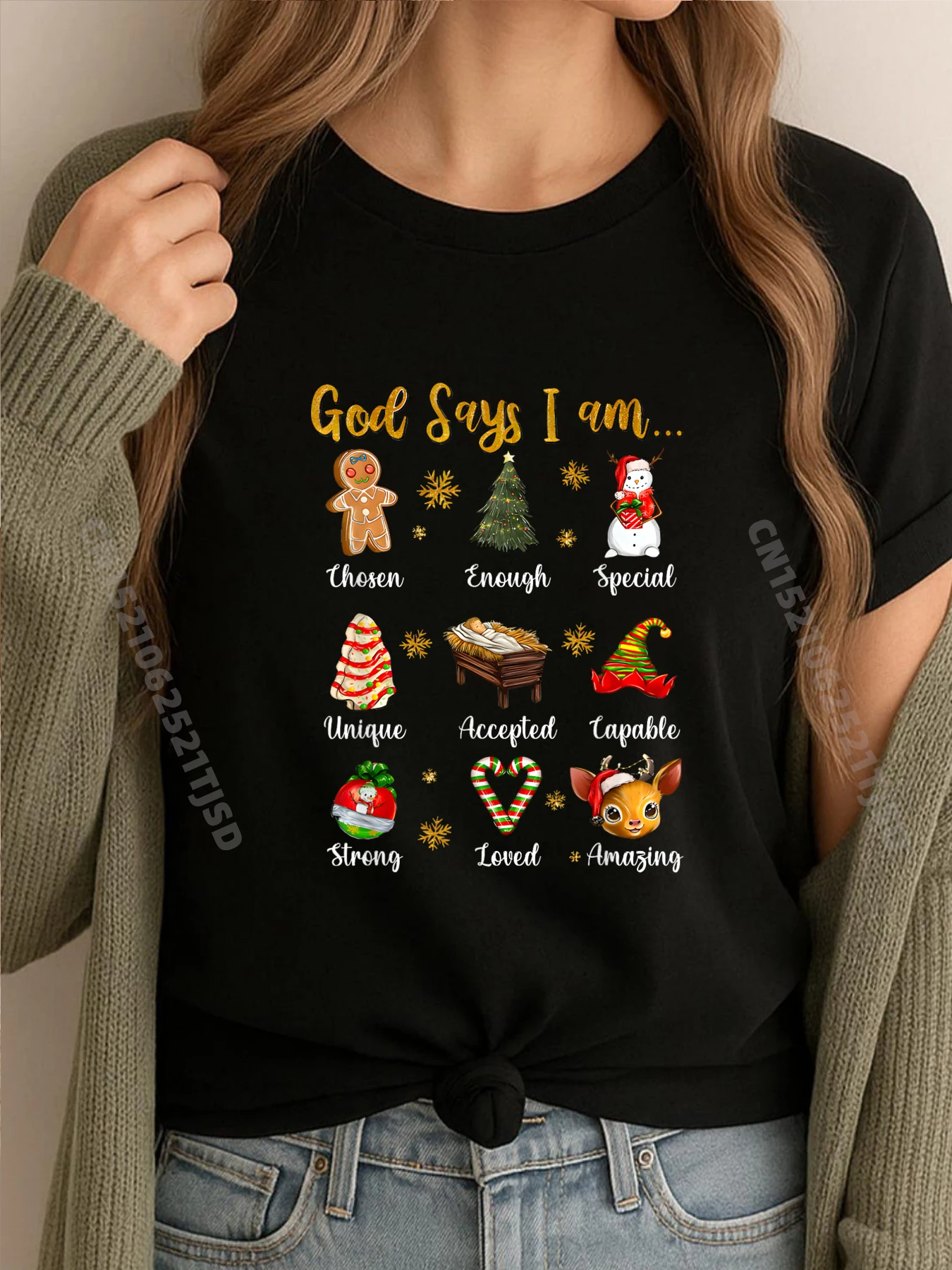 

Милая рождественская футболка с рисунком «Бог говорит, я христианская», мужская рубашка в винтажном стиле