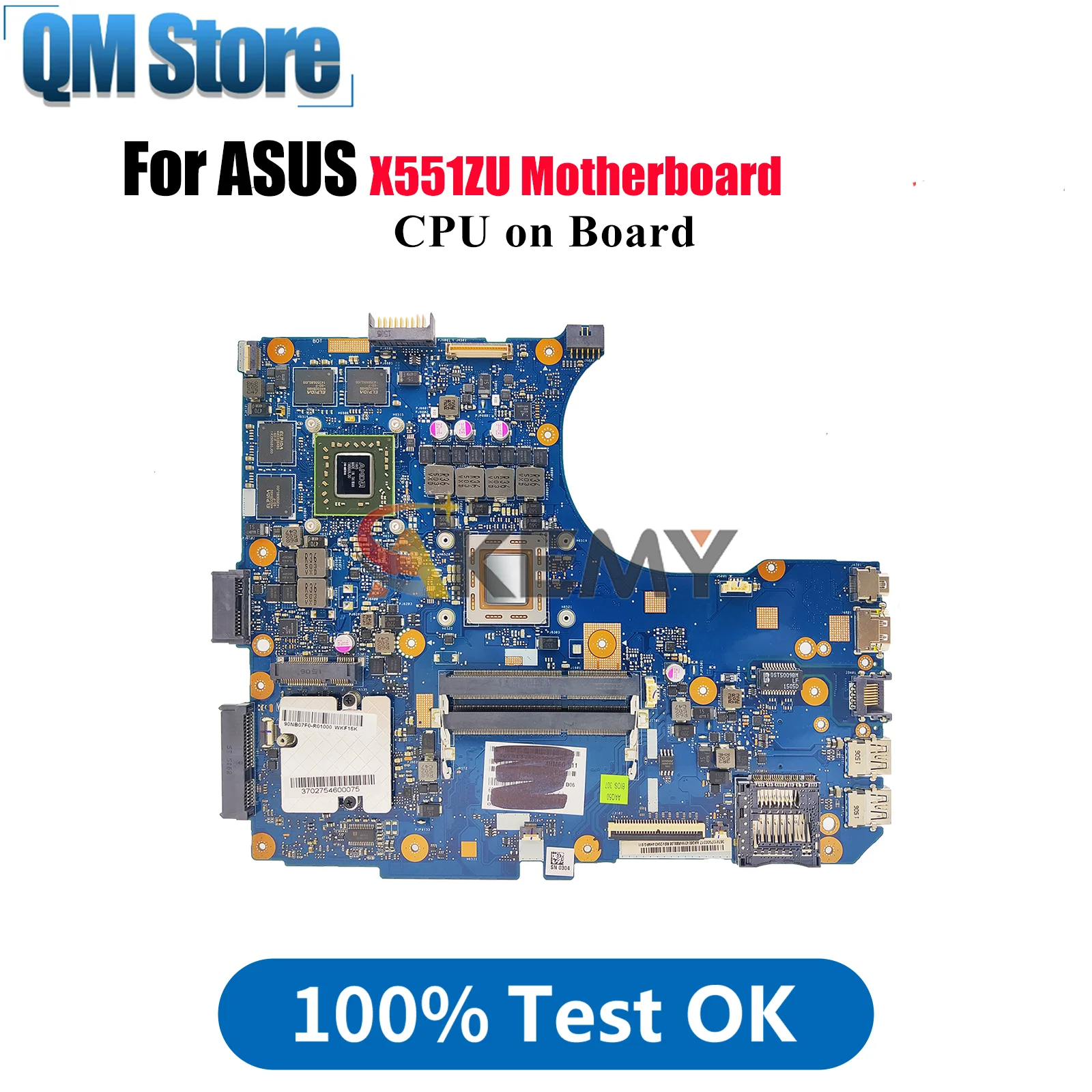 

X551ZU Laptop Motherboard For ASUS VivoBook X551ZU X551Z Notebook Mainboard With CPU 100% tests OK fast shipping High quality