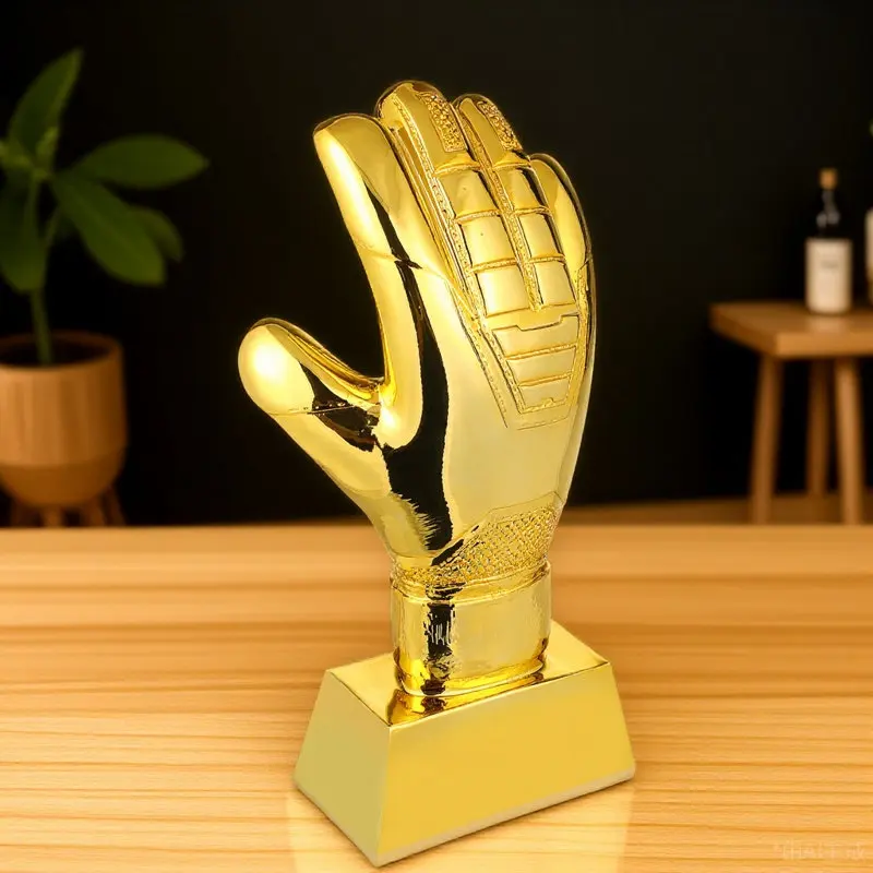 

Goalkeeper Glove Trophy Decorative Soccer Award Exquisite Party Prize School Event Competition Supply Soccer Trophy