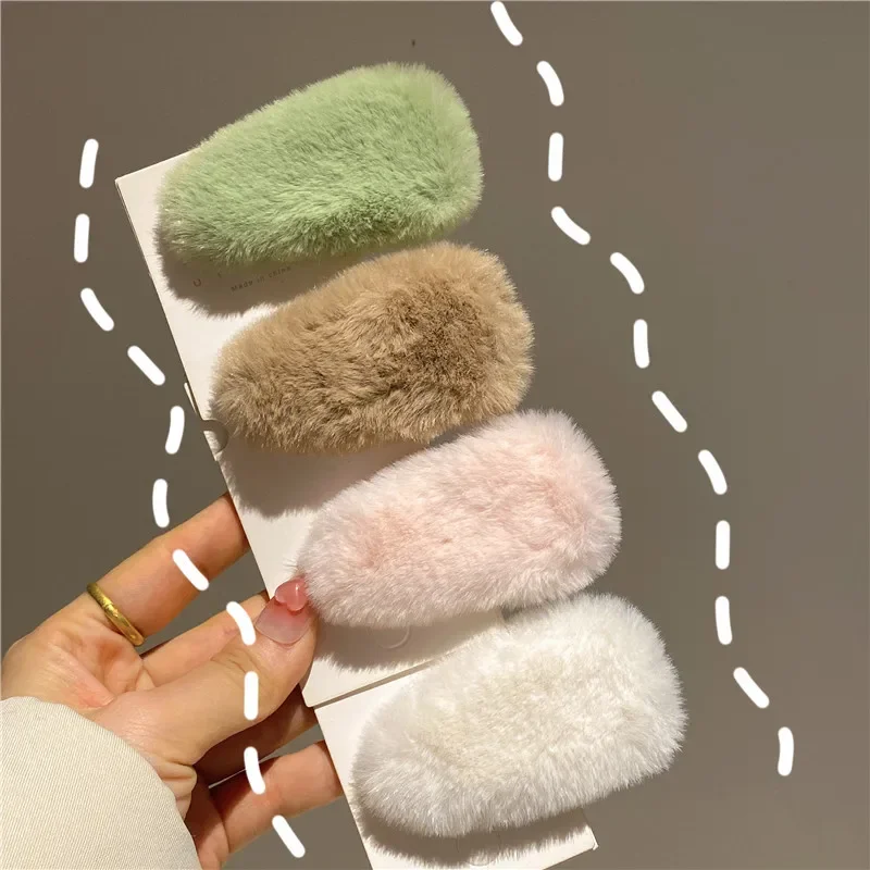 Winter Plush Cute Hair Clip Grasping Lamb Children\'s Broken Hair Pin Clip Headwear Hair Accessories for Girls  Korean Style