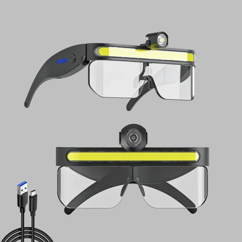 LED glasses light USB rechargeable multi-function full-view headlight outdoor cycling fishing LED night camping lighting