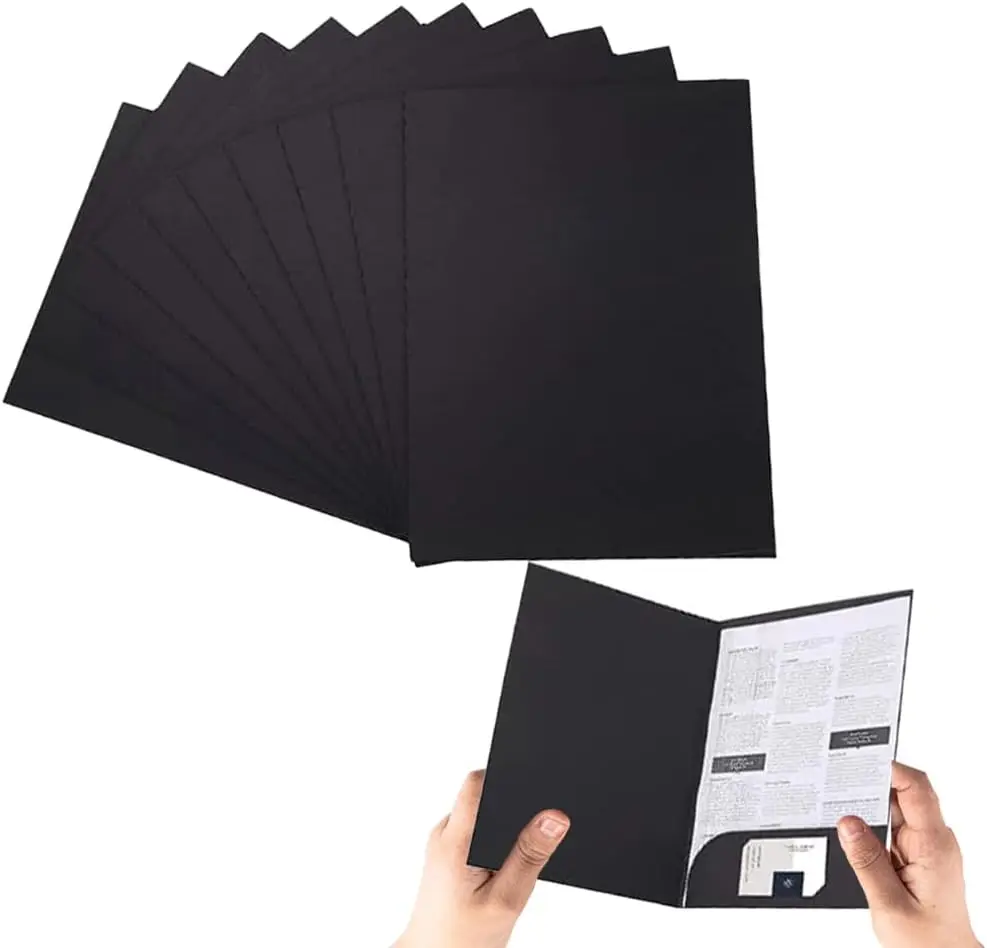 

10Pcs A4 Project Folder Document Files Kraft Paper File Folder Square Cut Folders Office Insert Presentation Holder Storage