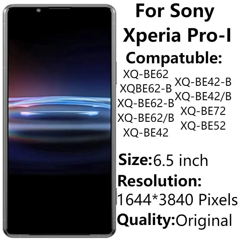 

6.5" For Sony Xperia Pro-I 5G LCD Display With Frame Original XQ-BE62 XQ-BE42 Touch Screen Digitizer Assembly Replacement Repair