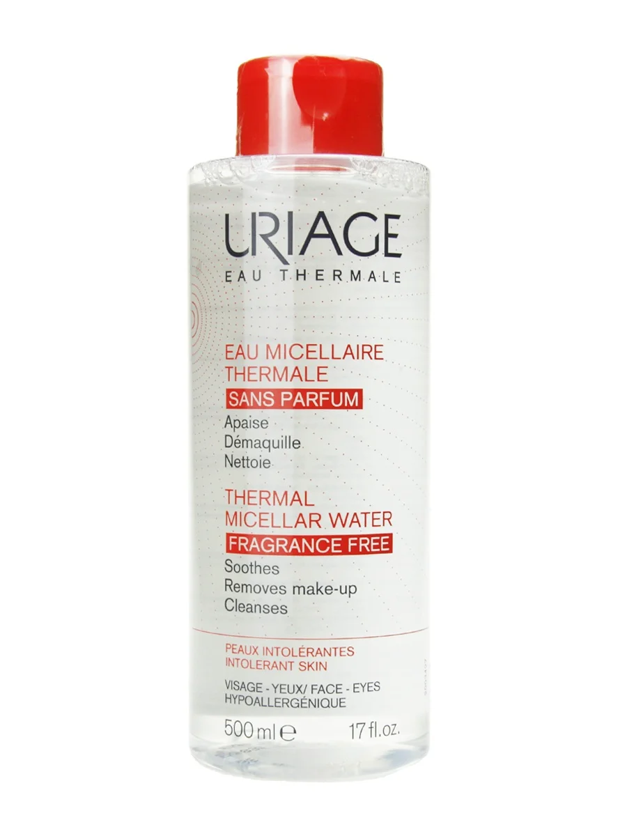 Uriage water micellar thermal intolerant skin unscented 500 ml-deep cleansing for reactive skin