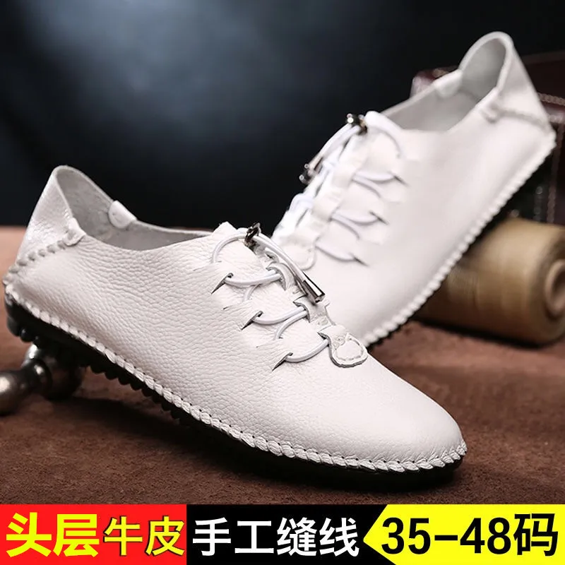 

Careaymade-Genuine Leather Head layer cowhide men's shoes handmade casual shoes men's leather soft surface soft sole large size