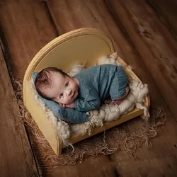 Pasgeboren Fotografie Rekwisieten Houten Foto Bed Baby Foto Stoel Volle Maan Schieten Accessoires Fotografie Meubels