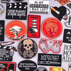 NEW Jackets Backpack Sew Embroidered Patches DIY Punk/Skull Patch Iron On Patches For Clothing Rock Music Tape Patch Sew Badges