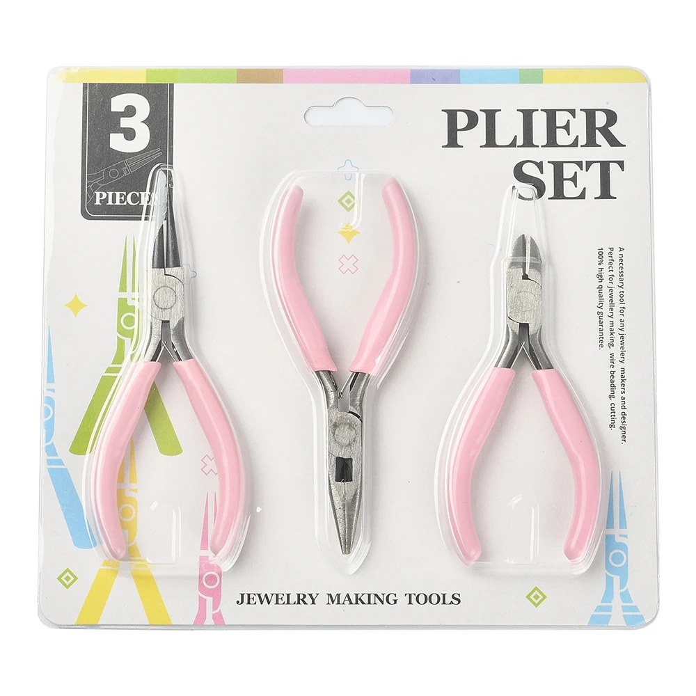 3Pcs/Set Needle Nose Pliers Round Nose Pliers Diagonal Pliers Wire Pliers DIY Jewelry Jewelry Tool Pliers