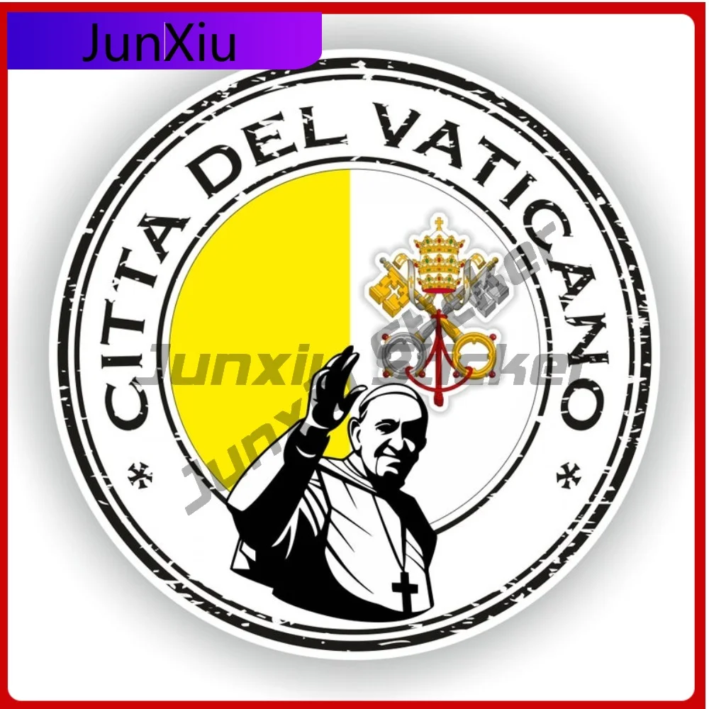 

Vaticano Vatican уплотнительная наклейка с круглым флагом, креативная виниловая наклейка из ПВХ, водонепроницаемая декоративная наклейка для устойчивых к царапинам аксессуары