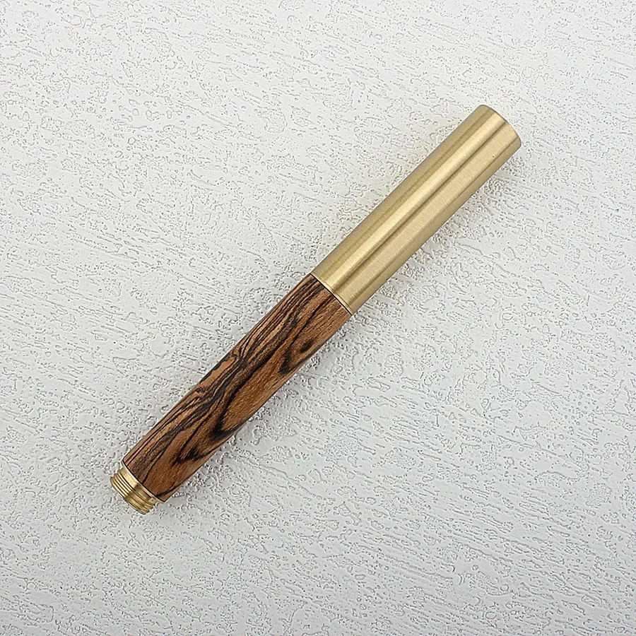 Bronze Short Wood Fountain Pen Short Luxury Elegant Pens 0.38/0.5/0.7mm Extra Fine Nib Writing Office School Supplies Stationery