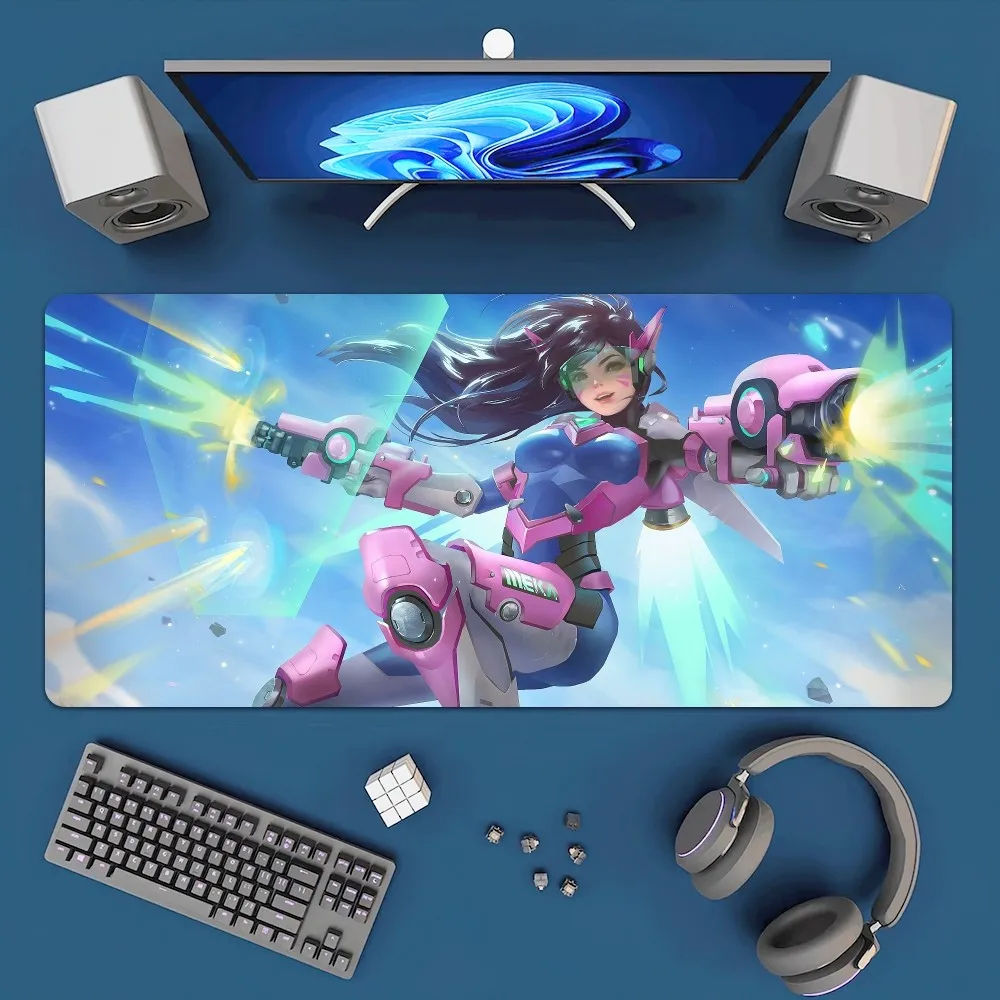 Game O-Overwatch DVA Genji Mousepad Office Large Mouse Mat Keyboard Mats Rubber PC Computer Game Big Anti-slip Mice Mat