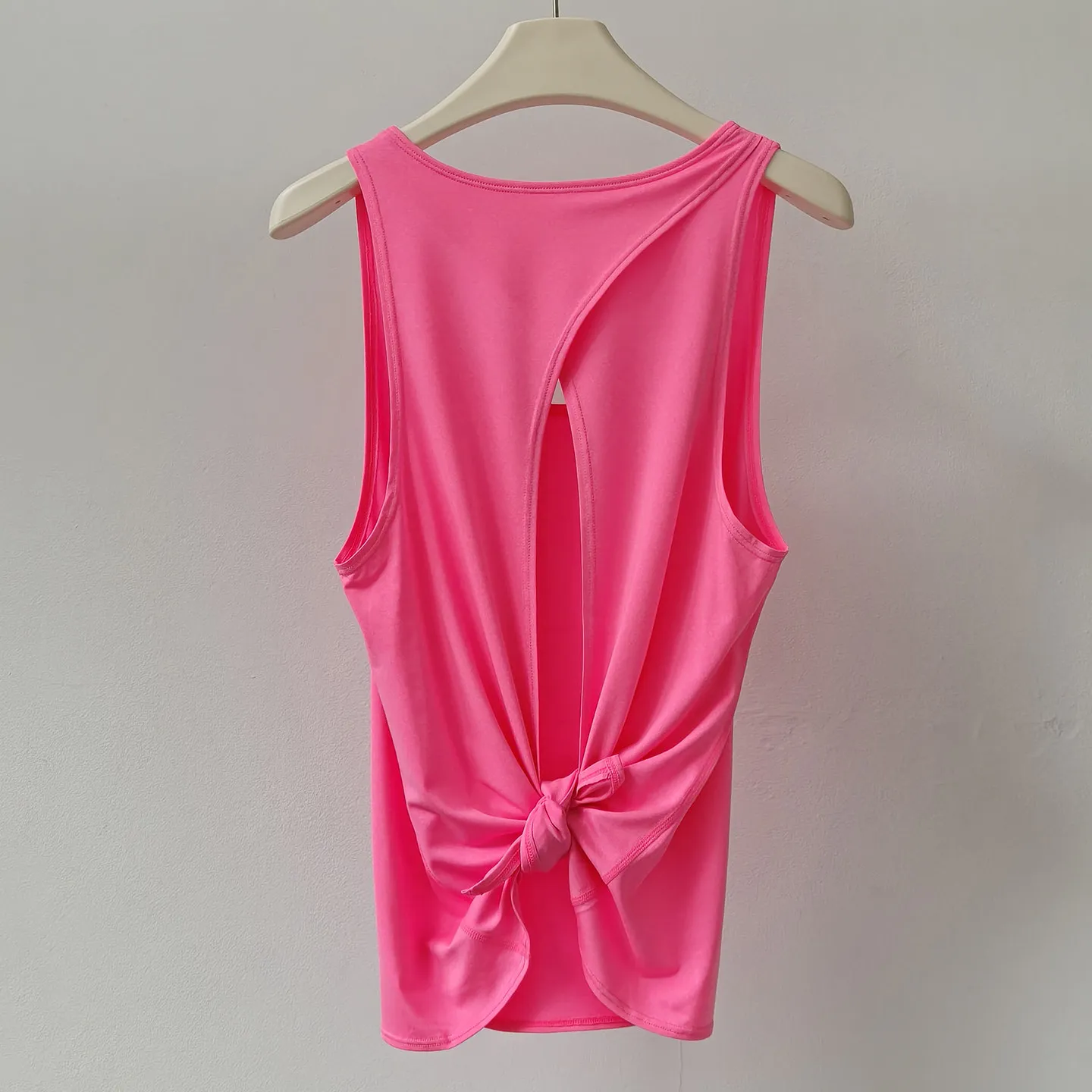 Damen Sommer Slim Fit Schnelltrocknende Ärmellose Rennweste Lose Fitnesskleidung Lässiges Yoga-Oberteil mit Bindung für Laufen und Aerobic – Detail 9