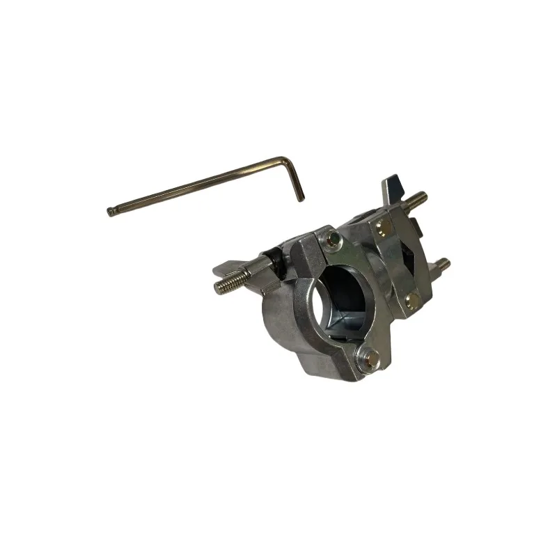 Adjustable Gear‑Type Pipe Clamp Suitable for Drum Rack System, Horizontal Right‑Angle Mounting Fixture Drum Accessory