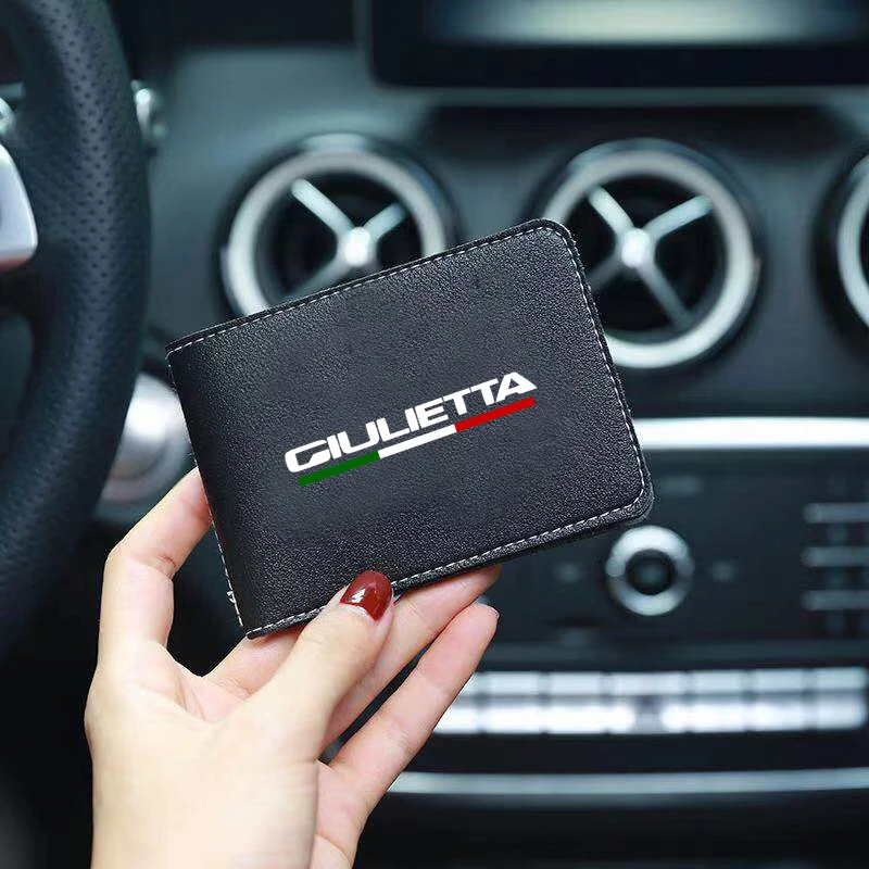 

Auto Driver License Cover PU Leather Car Driving Documents Case Credit Card Holder for 147 156 159 166 Giulietta Spider GT