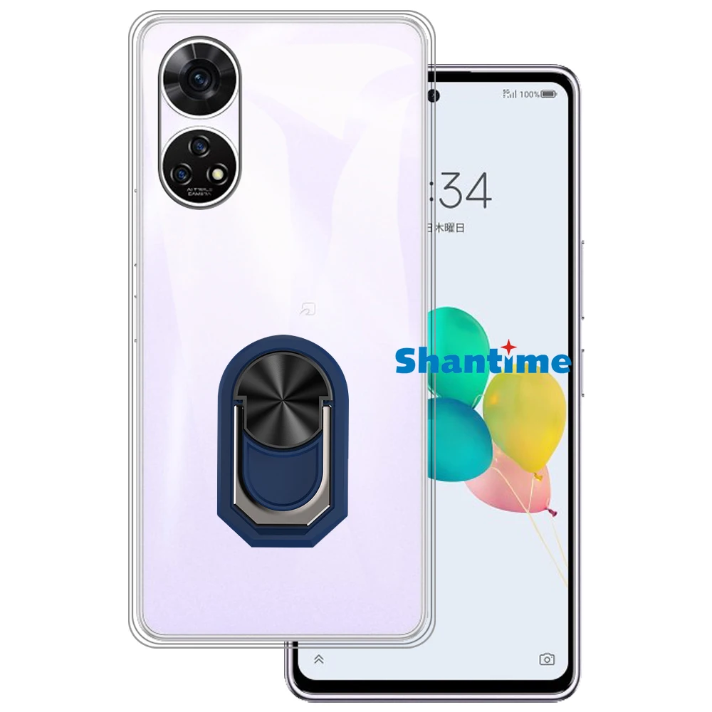 Luxury Shockproof Ring Holder For ZTE Anshin Family 5G Case Soft Silicone TPU Protective Holder Cover For ZTE あんしんファミリースマホ