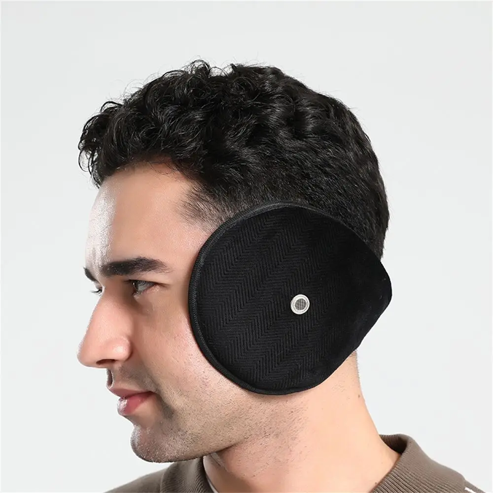 Back Band Head earwarmer lembut pria, penutup telinga alat penutup telinga lembut dengan lubang pengeras suara