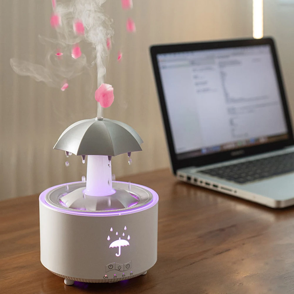 Rotating Umbrella Humidifier with 7 LED Night Light Essential Oil Diffuser with Remote Aromatherapy Diffuser for Home Office