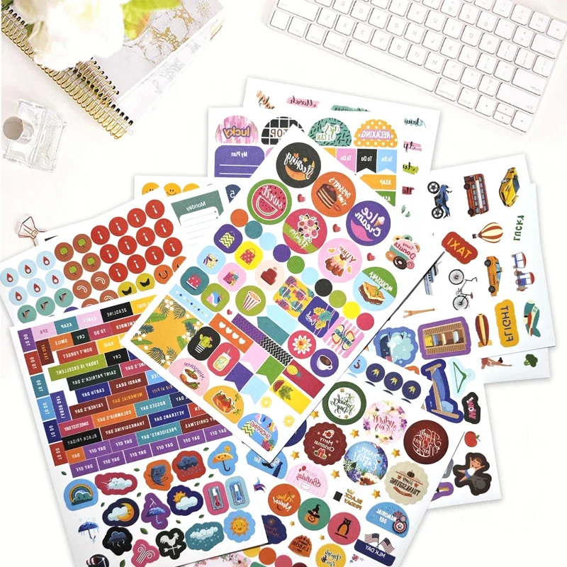 Children's Enlightenment Sticker Baby Focus Puzzle Sticker Teacher Student Praise Sticker DIY Hand Ledger Sticker Scene Sticker