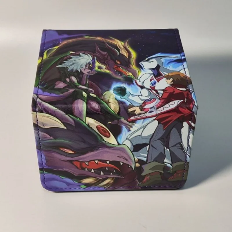 Yu-Gi-Oh! DIY Jaden Yuki/Yubel Themed Leather Magnetic Board Game Card Box Elemental HERO Neos Game Collection Card Storage Box