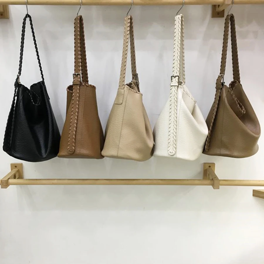 

Сумка-ведро с плечевым ремнем в стиле ретро, сумки из мягкой искусственной кожи, сумки большой вместимости, универсальная сумка на одно плечо, пляжные сумки-шопперы