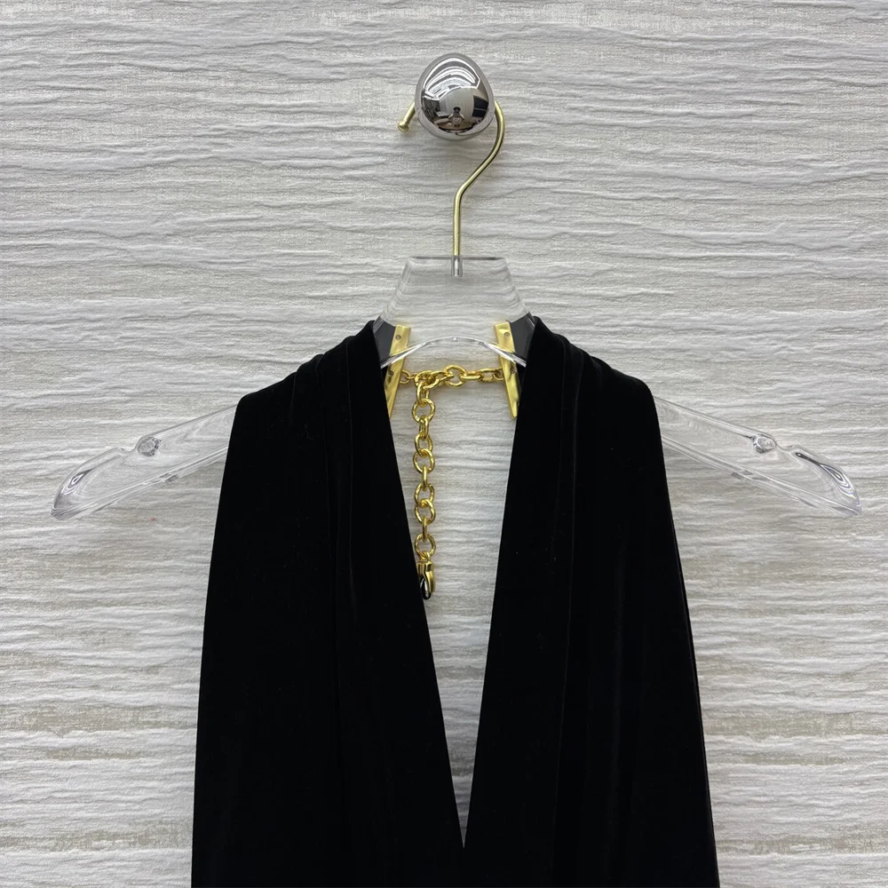 فستان سهرة نسائي شتوي 2025، مخملي، إبزيم معدني، مشد، فستان طويل أنيق للسيدات، Y2K جديد، فستان حفلات عالي الجودة