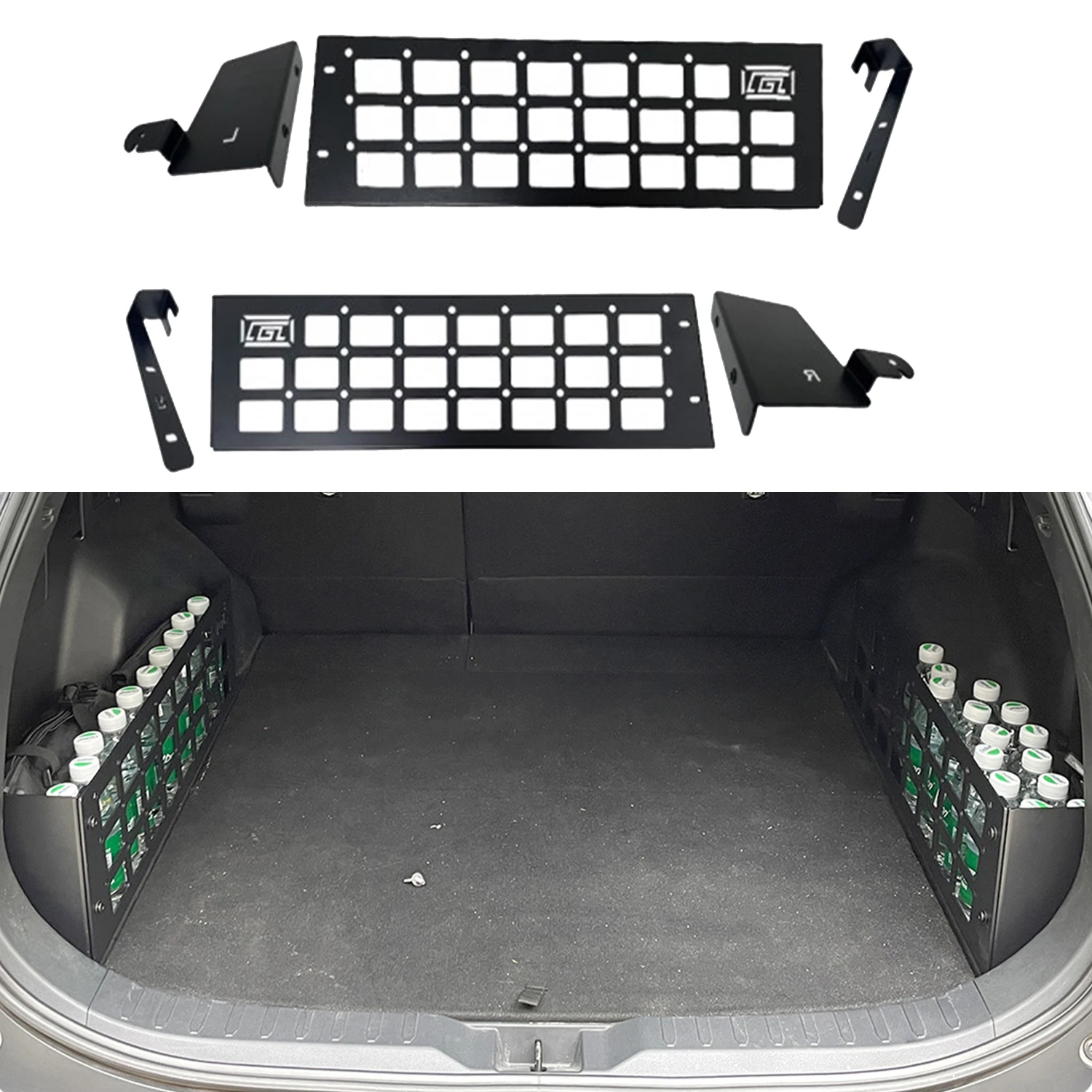 CGZ For Toyota RAV4 2019-2024 Molle Panel Rear Trunk Side Storage Box Cargo Organizer Tray Interior Car Accessories 1 set