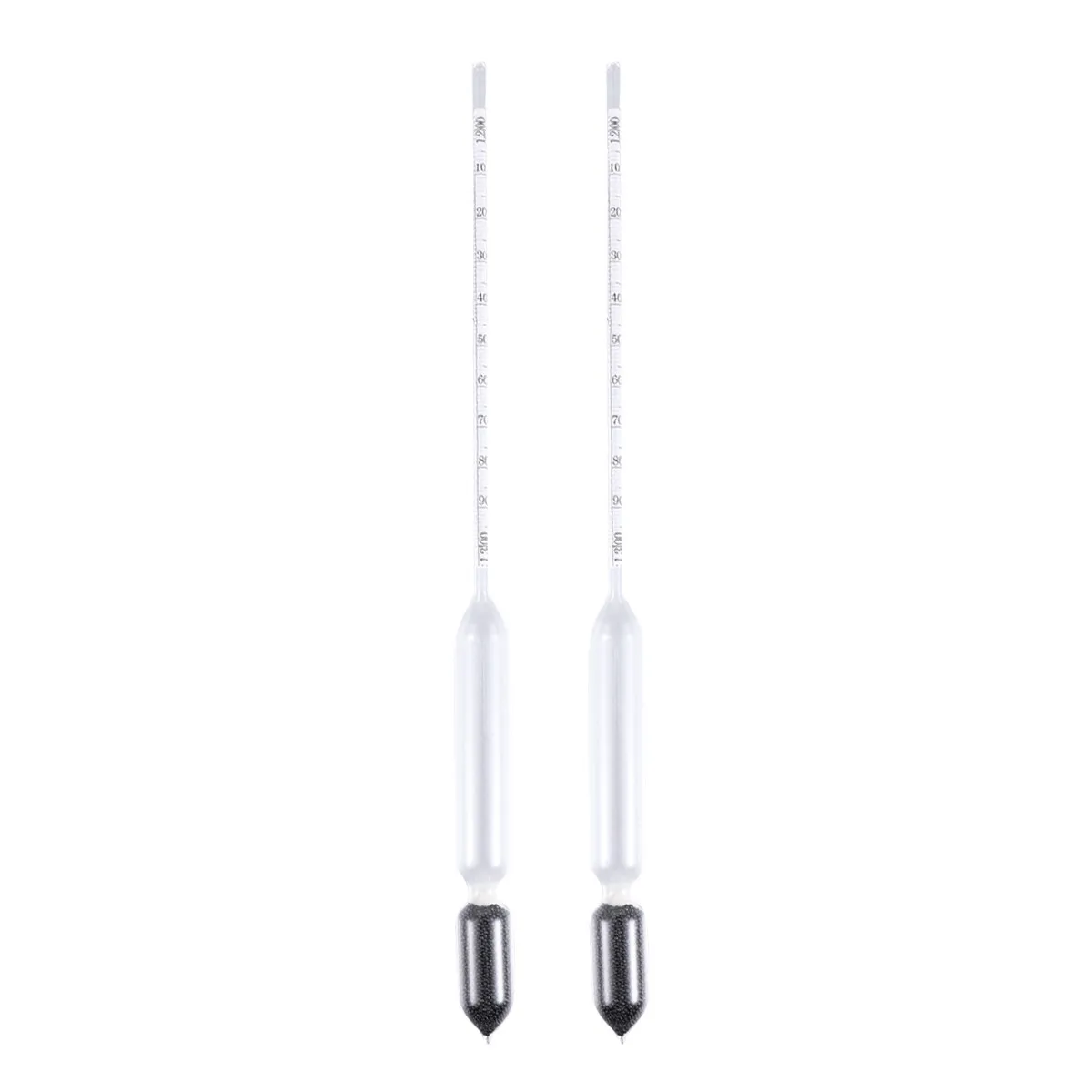 2Pcs Floating Glass Hydrometer Aquarium Fish Tank Densitometer Specific Gravity Temperature Tester 1.2-1.3 Measurement