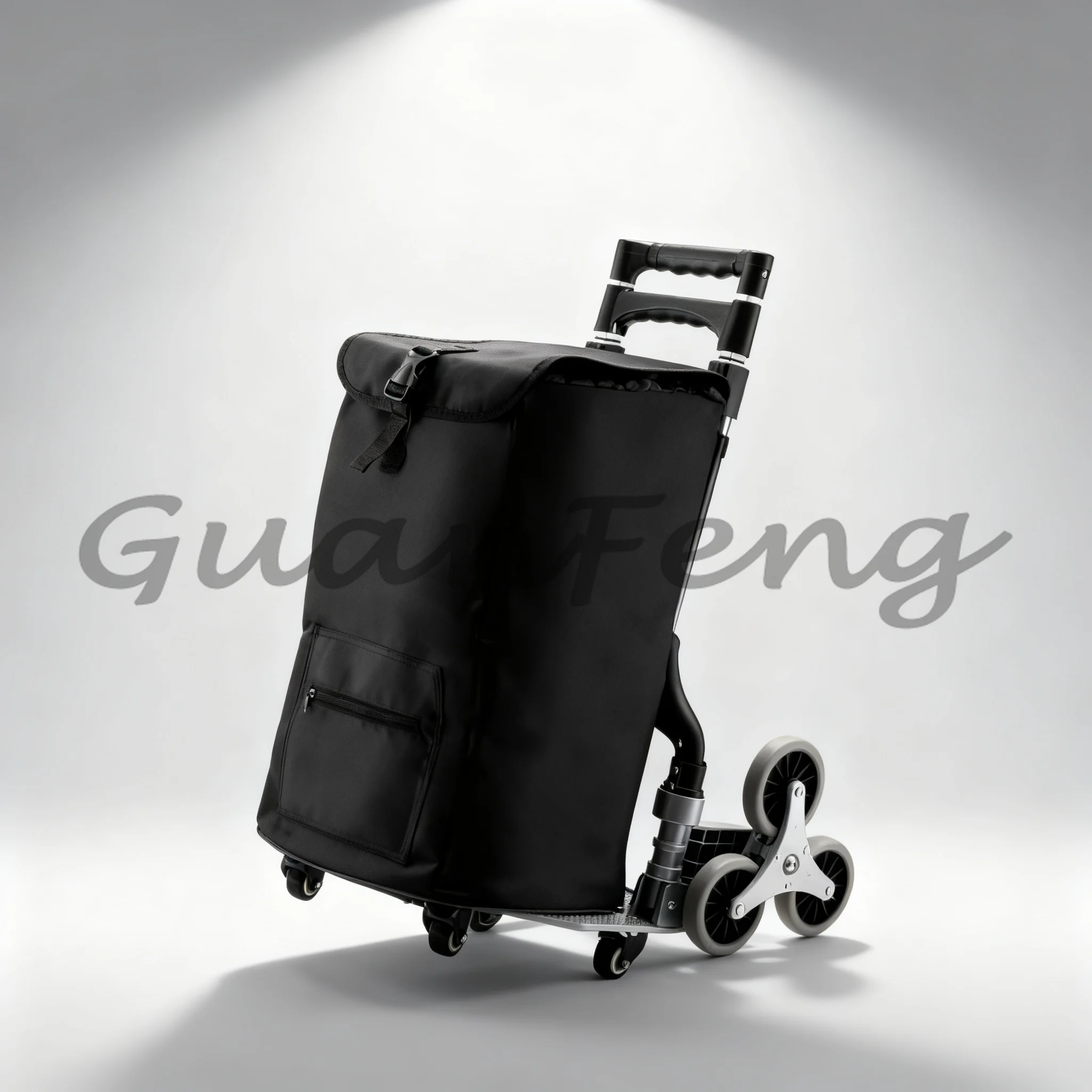 Waterproof Oxford Cloth Shopping Trolley Bag, Portable Grocery Storage Bag with Luggage Handle