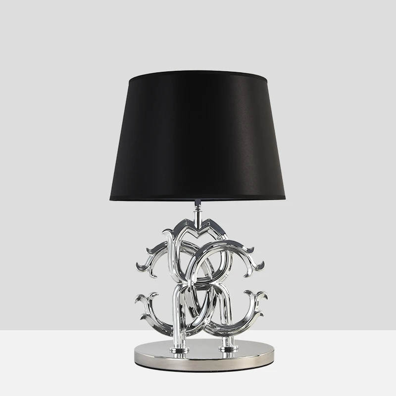 for Living Room Bedroom Study Bedside Decoration Desk Lamp Cavali Table Lamp American High-end Chrome Metal Base Standing Lamp