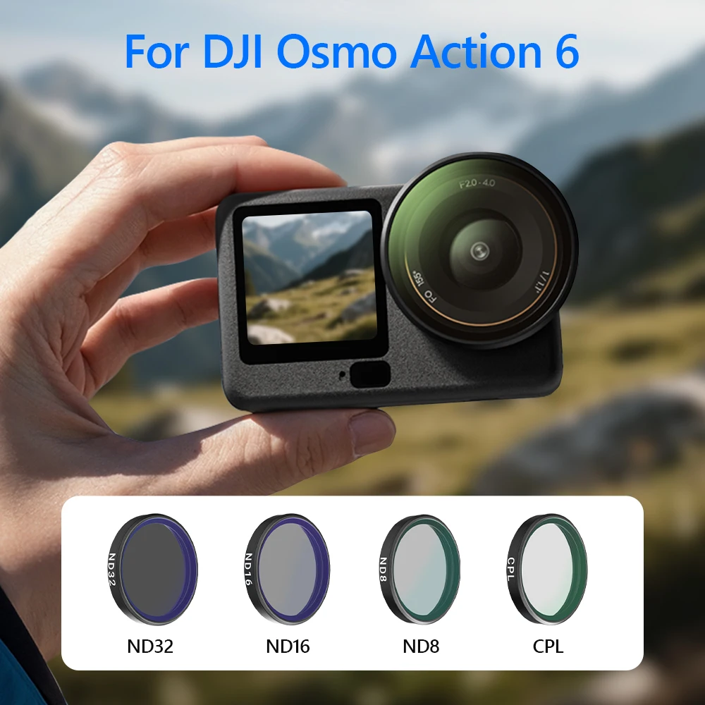 

Camera Lens Filters CPL/ND8/16/32 Filter Kits For DJI Osmo Action 6 HD Optical Glass Filters Aluminum frame Camera Accessories