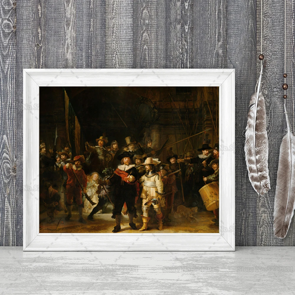 Rembrandt Van Rijn: The Night Watch Canvas Painting Netherlands Famous Art Work Paintintg Wall Decoration