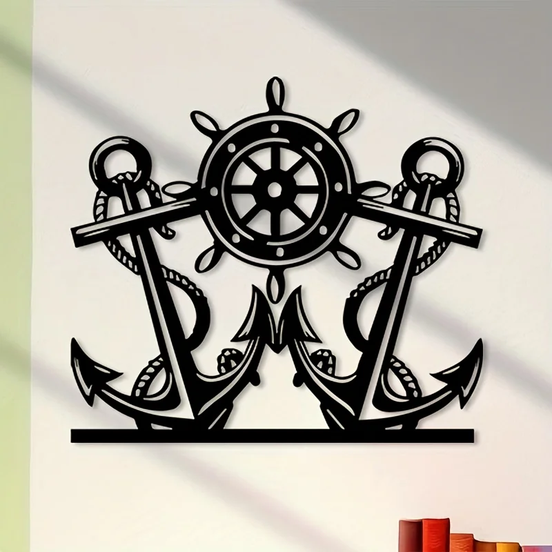 CIFBUY Iron Art Wall Decor Metal Nautical Anchor Vintage Hanging Sculpture For Home Patio Living Room Wall Art Gift
