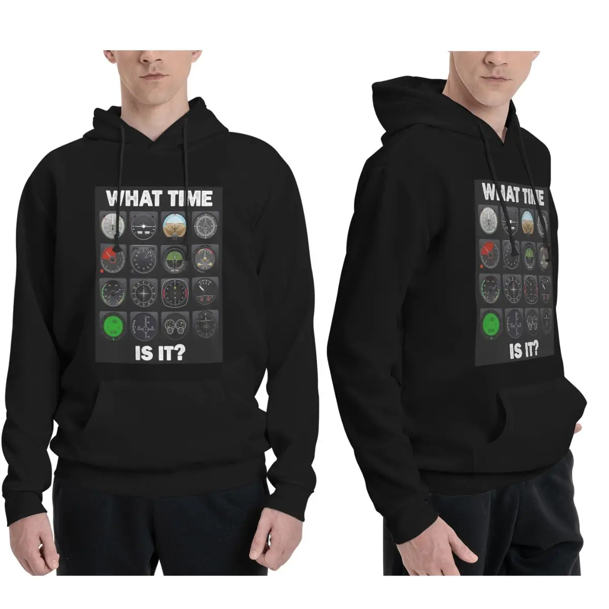 

Толстовки с капюшоном What Time Is It Flight Instruments для мужчин и женщин, повседневные пуловеры, толстовки в стиле Харадзюку с длинными рукавами и капюшоном, осень-зима