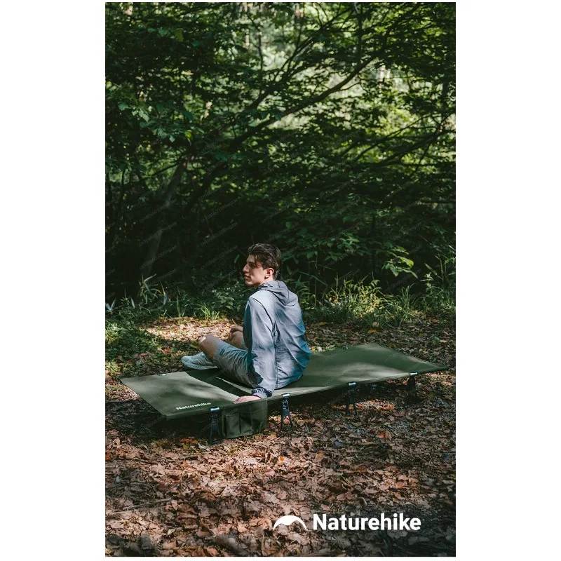 Camping camp bed outdoor widening portable off-ground folding bed aluminum alloy lightweight lunch break office bed