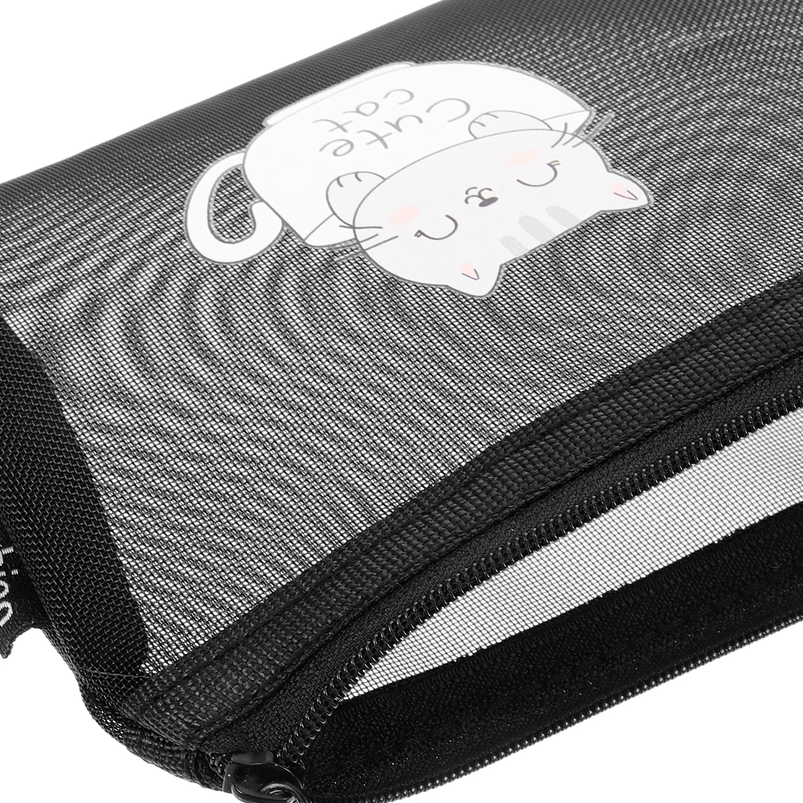 

Mesh Pen Storage Bag Transparent Pencil Case Black Office Supply Student Stationery ganizer Pouch Portable Study Accessories