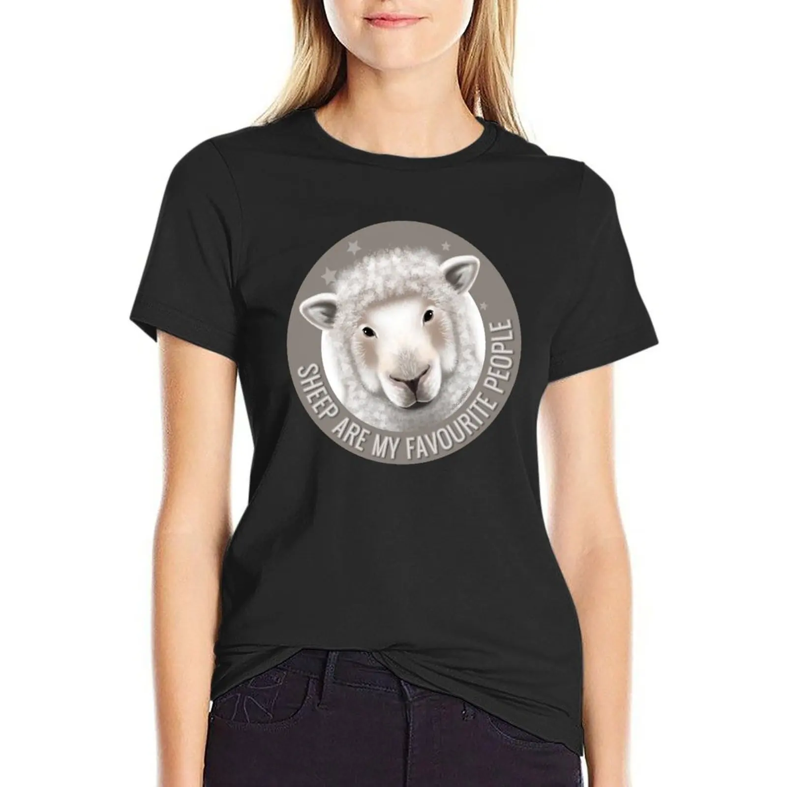 

SHEEP ARE MY FAVOURITE PEOPLE (Brit/Aus spelling) T-Shirt summer top summer clothes Female clothing korean Women's clothes