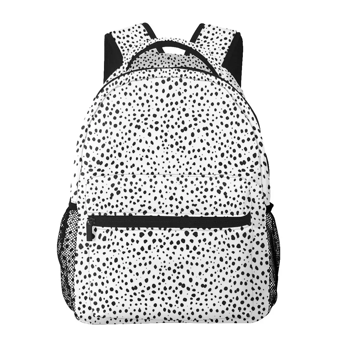 Sac à Dos à Pois Noirs et Blancs de Style Daltravaillait en pour Fille, Cartable d'École avec Dessin Animé pour Enfant